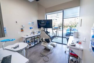Clean dental equipment and treatment chair at Houston dental office